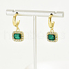 Fashionable Geometric Granny Green with Tassel Stud Earrings OI4255-1