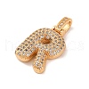 Brass Micro Pave Cubic Zirconia Pendants KK-C076-29R-G01-2