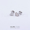 Stainless Steel Micro Pave Clear Cubic Zirconia Cartilage Earrings for Women Men WG126FA-09-1