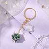 Glass Seed Bead Cube with Acrylic Star Keychain KEYC-MZ00027-01-2