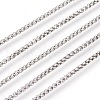 Non-Tarnish 3.28 Feet 304 Stainless Steel Box Chains X-CHS-L017-07D-1