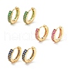 Cubic Zirconia Chunky Hinged Huggie Hoop Earrings for Women EJEW-P196-21G-1