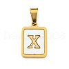 PVD Vacuum Plating 304 Stainless Steel Pave Natural White Shell Pendants STAS-S130-03G-X-1