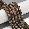Natural Black Moonstone Beads Strands G-Q183-A01-02-1