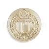 Golden Tone Crown Initial Wax Seal Brass Stamp Heads AJEW-A065-01U-1