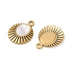 304 Stainless Steel Natural White Shell Pendants STAS-L288-07G-02-2
