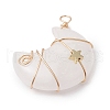Natural Quartz Crystal Copper Wire Wrapped Pendants PALLOY-JF02685-05-3