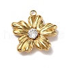 304 Stainless Steel Rhinestone Pendants STAS-P395-11B-G-1