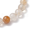 Round Natural Yellow Hematoid Quartz Beads Stretch Bracelets for Women BJEW-JB11400-4