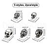 DICOSMETIC 10Pcs 5 Style Retro 304 Stainless Steel European Beads STAS-DC0001-86-3