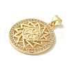 Rack Plating Brass Micro Pave Cubic Zirconia Pendants KK-P267-09G-2