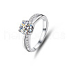 Rhodium Plated 925 Sterling Silver Micro Pave Cubic Zirconia Finger Rings for Women WGD6E9D-09-4