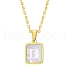 Shell Rectangle Pendant Initial Necklaces PW-WGEBFCF-02-1