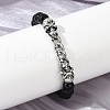 Punk Style Skull 304 Stainless Steel Glass Beads Bracelets for Women Men BJEW-D304-04AS-01-5