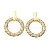 Brass Micro Pave Clear Cubic Zirconia Stud Earrings EJEW-C147-01A-G-4