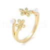 Brass Micro Pave Cubic Zirconia Open Cuff Rings for Women RJEW-R011-08G-01-4