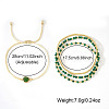 4Pcs 4 Styles Synthetic Malachite & Brass Round Stretch Bracelet & Triangle  Link Bracelet Set CD1271-5