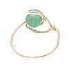 4Pcs 4 Styles Moon Natural Green Aventurine & Rose Quartz & Amethyst & Lapis Lazuli Finger Rings RJEW-JR00799-02-5