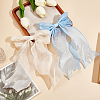 CRASPIRE 2Pcs 2 Colors Big Bowknot Organza Hair Barrettes AJEW-CP0008-32-4