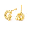 Brass Hollow Out Initial Letter Stud Earrings for Women EJEW-A044-01G-G-2
