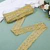 10 Yards Polyester Flower Lace Ribbon with Paillettes SRIB-WH0026-17C-4