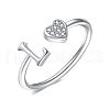 Adjustable Brass Rhinestone Cuff Rings for Women FS-WGEAD33-12-1