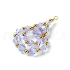 Imitation Austrian Crystal Beads with Eco-Friendly Copper Wire and Brass Beads Pendants PALLOY-JF03285-06-3