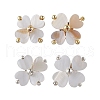 Clover Natural Freshwater Shell Stud Earrings EJEW-JE06387-2