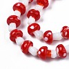 Autumn Theme Mushroom Handmade Lampwork Beads Strands X-LAMP-R116-13A-3