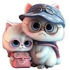 Cat with Glasses Acrylic Hanging Ornaments PW-WG7B355-01-6