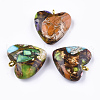 Assembled Bronzite and Imperial Jasper Pendants X-G-T111-04I-1