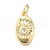 Brass Micro Pave Clear Cubic Zirconia Pendants KK-V011-58G-1