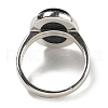 Synthetic Blue Goldstone Oval Adjustable Rings RJEW-K371-07S-21-4