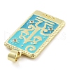 Rack Plating Brass Micro Pave Clear Cubic Zirconia Pendants KK-S371-02G-01-2