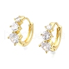Brass Micro Pave Clear Cubic Zirconia Hoop Earrings EJEW-Z121-06G-4