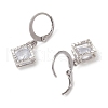 Rhombus Clear Cubic Zirconia with 304 Stainless Steel Hoop Earrings for Women EJEW-JE05992-4