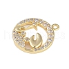 Brass Micro Pave Clear Cubic Zirconia Pendants FIND-B077-02G-12-2