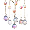 Moon & Fairy Iron AB Color Chandelier Decor Hanging Prism Ornaments HJEW-P012-05G-2