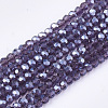Electroplate Glass Beads Strands X-EGLA-T013-04E-1