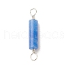 Dyed & Heated Natural Blue Aventurine Connector Charms PALLOY-JF01574-12-3