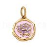 304 Stainless Steel Enamel Pendants STAS-M110-05G-2