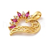 Brass Micro Pave Cubic Zirconia Pendants KK-U033-13G-02-2