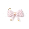 3Pcs 3 Colors Glass Seed Beaded Bowknot Pendants PALLOY-MZ00564-2