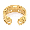 304 Stainless Steel Open Cuff Rings for Women RJEW-L125-07G-01-3