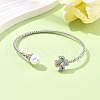 Heart Clover Brass Micro Pave Cubic Zirconia Cuff Bangles & Rings Sets for Women SJEW-R002-02P-01-2
