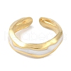 Ion Plating(IP) 304 Stainless Steel Enamel Cuff Finger Rings RJEW-L107-052G-01-2