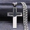 Stainless Steel Cross Pendant Necklaces YH0814-2-1