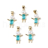 Rack Plating Brass Cubic Zirconia Pendants KK-F848-06G-5