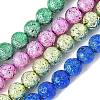 Electroplated Natural Lava Rock Beads Strands G-A263-A02-01-1