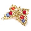 Seed Beads Beaded Charms PALLOY-MZ00345-02-4